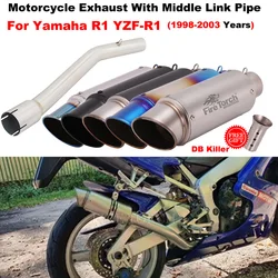 For YAMAHA R1 YZF-R1 1998 1999 2000 2001 2002 2003 Years Scooter Motorcycle  Exhaust Escape Muffler DB Killer Middle Link Pipe