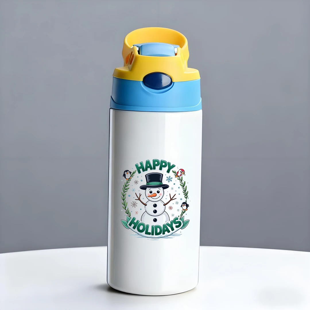 304 الفولاذ المقاوم للصدأ كوب معزول الكرتون ثلج كوب بقشة الاطفال زجاجة ماء محمولة الاحتفاظ الحراري عيد الميلاد نعم جديد #4