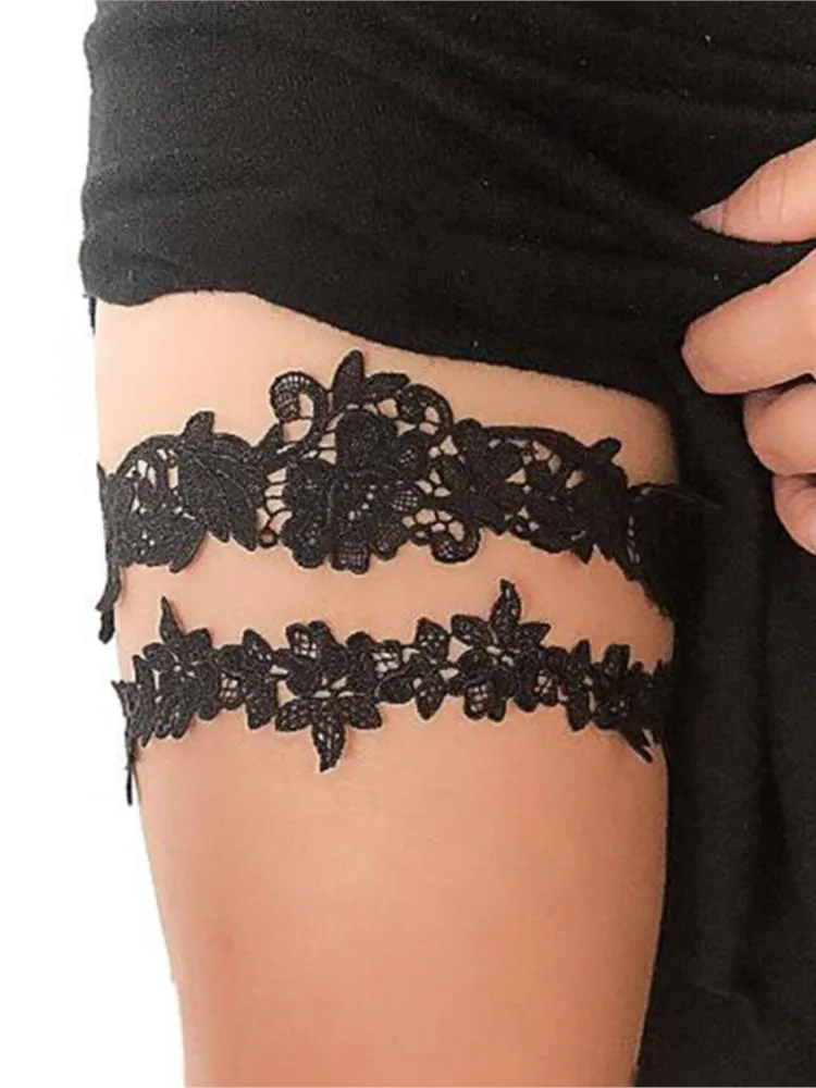 Anneau de jambe en dentelle pour femmes, Lingerie Sexy, jarretelles florales, ceinture, boucle de jambe, mariage, mariée, Cosplay, bas de fille Lolita, jarretelles