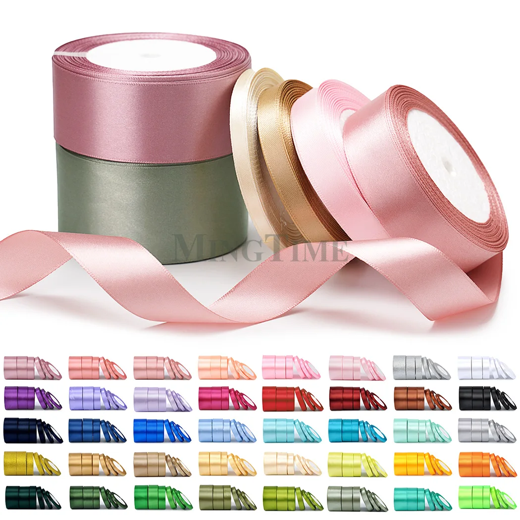 Glossy Satin Ribbon 22.8M 6mm 10mm 15mm 25mm 38mm 50mm for Handmade DIY Craft Gift Bow Wedding Sash Decoration Supplies