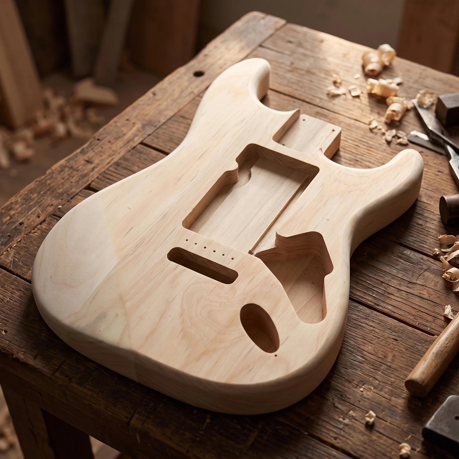 S and T Guitar Body Lightweight DIY Guitar Body Routed Pre-Cut for Luthiers