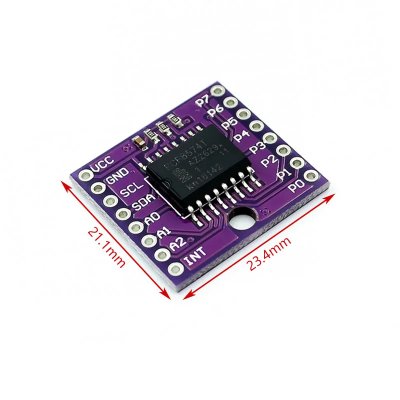 MCU-8574 PCF8574T DC2.5-6V Adapter Board Expansion Board Module I/O Support for I2C Iic Port Interface Cascade Expansion Module