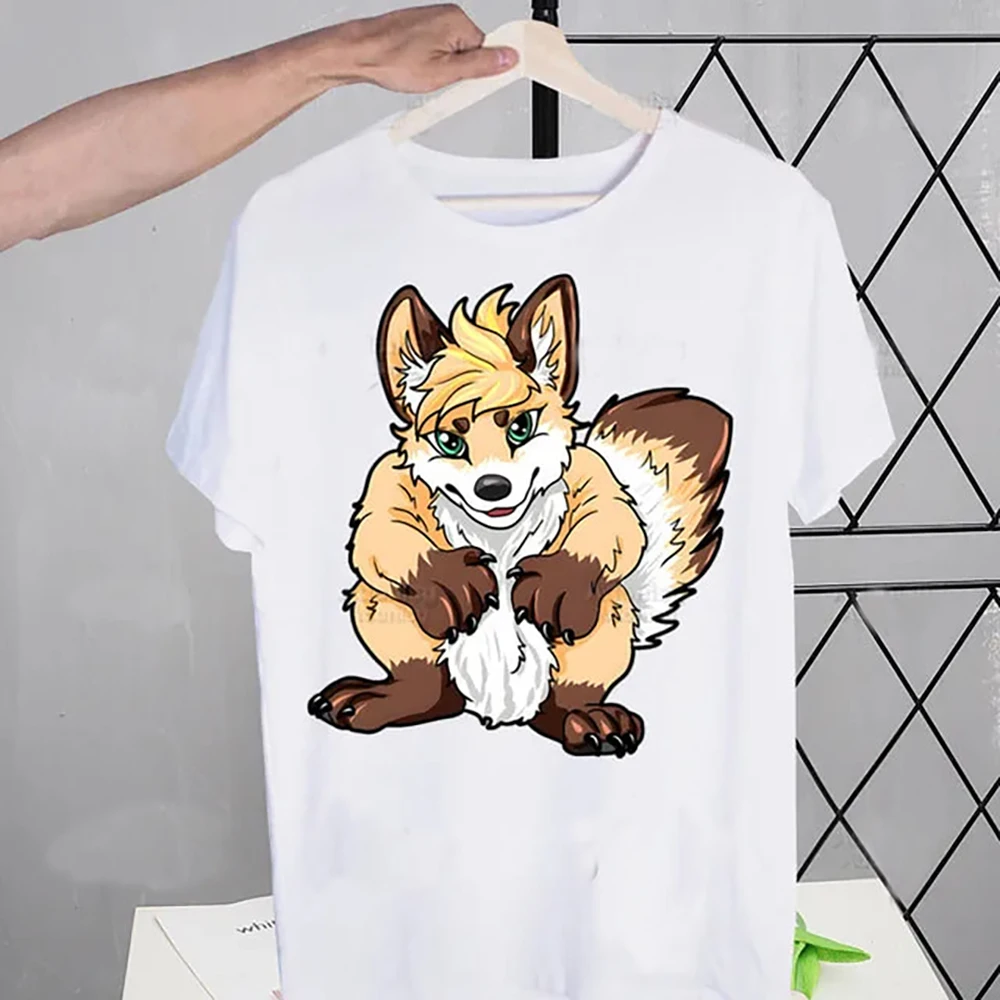 JRJZ Summer New Harajuku Furry T-Shirts For Men Hip Hop Funny Print T-Shirt Streetwear Short Sleeve Cotton T-Shirts #913174