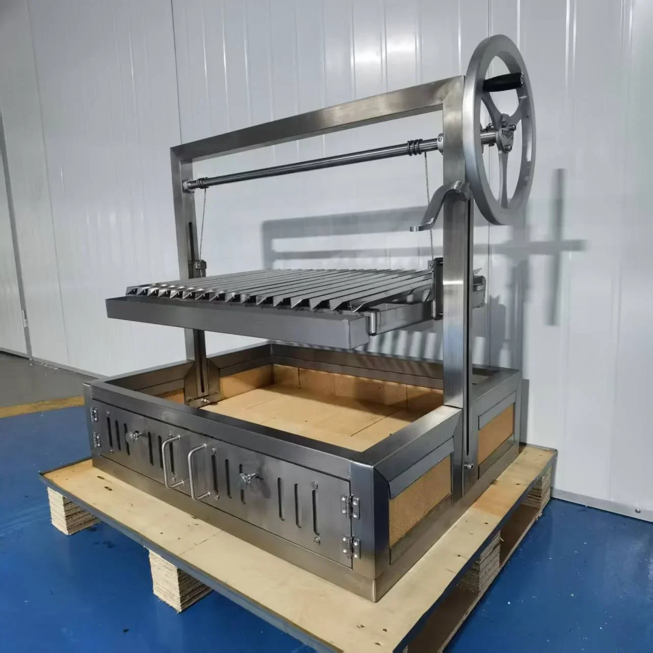 30 Inch Charcoal Grill With Air Intake Control Panel Stainless Steel Santa Maria Grill