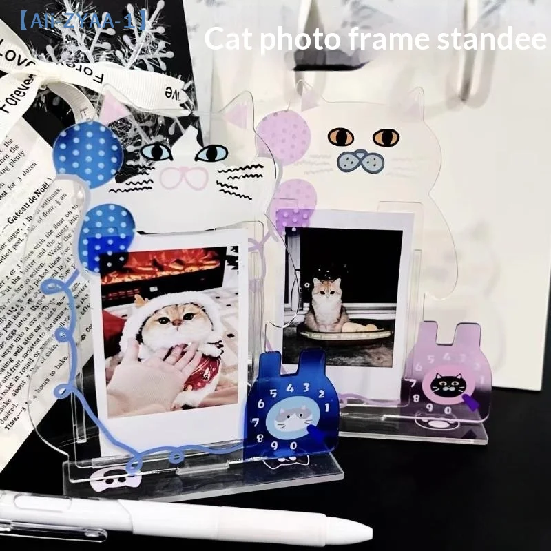 1Pcs Cute Kitten Acrylic Photo Display Collection Frame 3-inch Pet Photo Frame Creative Desktop Decoration Ornaments【ZYAA-1】