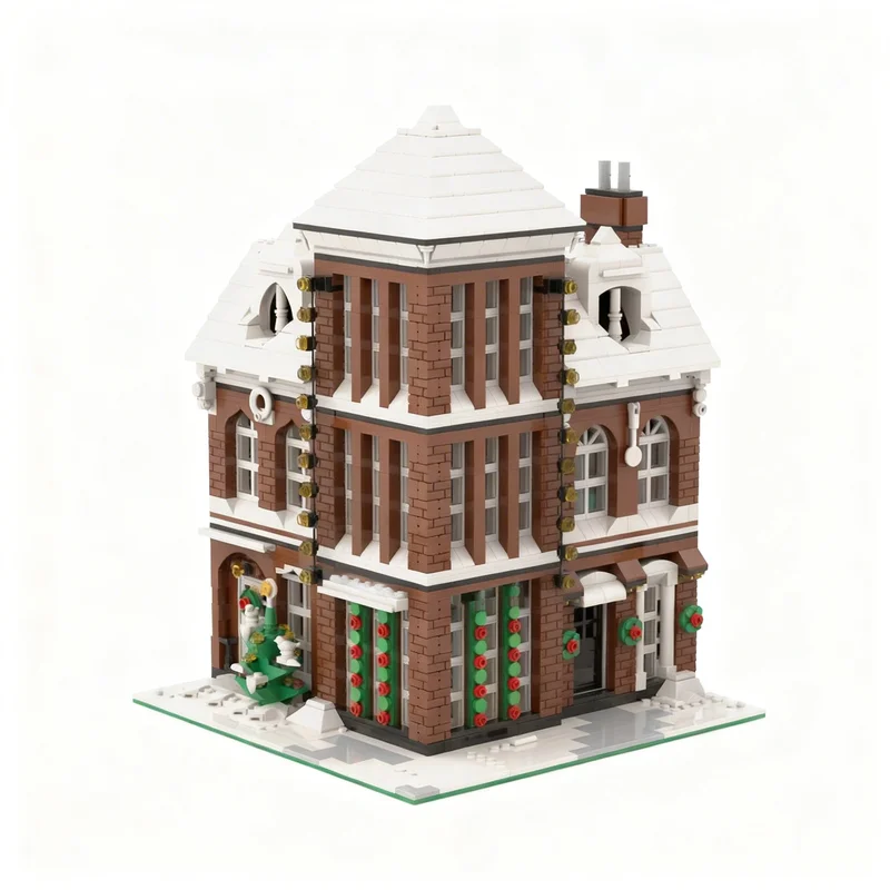 2933pcs MOC Modular Buildings Plumbing & Heating Services - Home Alone Modification Model Building Blocks Christmas Gift Toy 3D