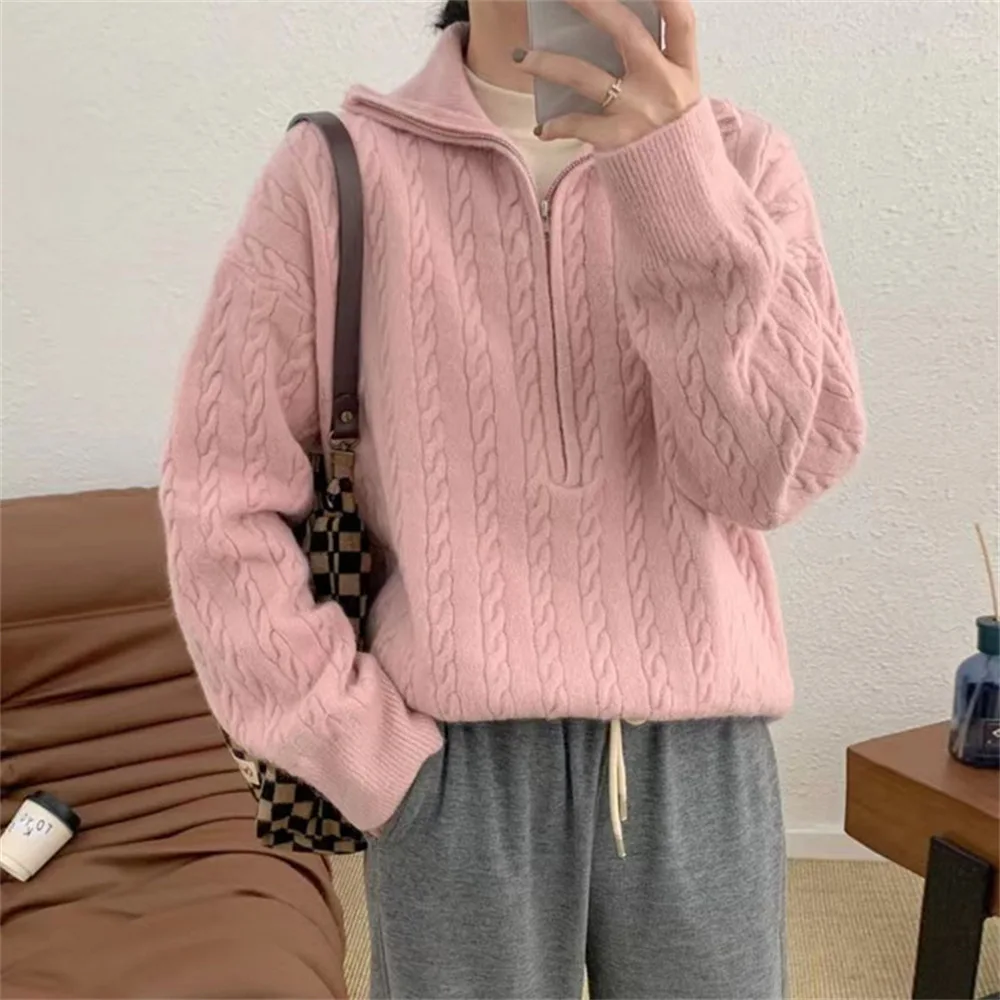 Women Zipper Maxi Sweater 2024 Cardigan Kintted Jacket Streetwear Long Spring Autumn Loose Winter Warm Jumper Coat Cardigans