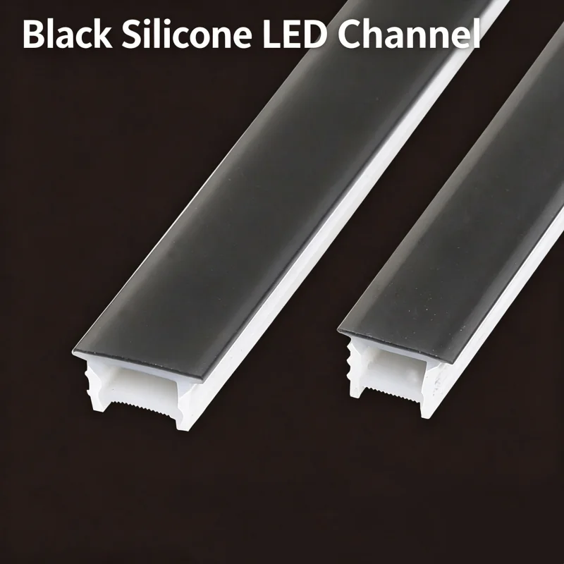 10*10mm Black Recessed Silicone Neon LED tube Channel Bendable Flexible Indoor Decor Strip Linear Light Wall Ceiling Bar Lamp