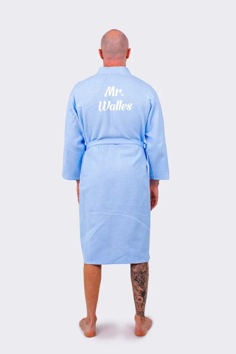 Waffled Cotton Bathrobes Set for Couple 2pc Mr and Mrs Bath Robes Winter King Queen Waffle White Bathing Robe 2023 Unisex Kimono