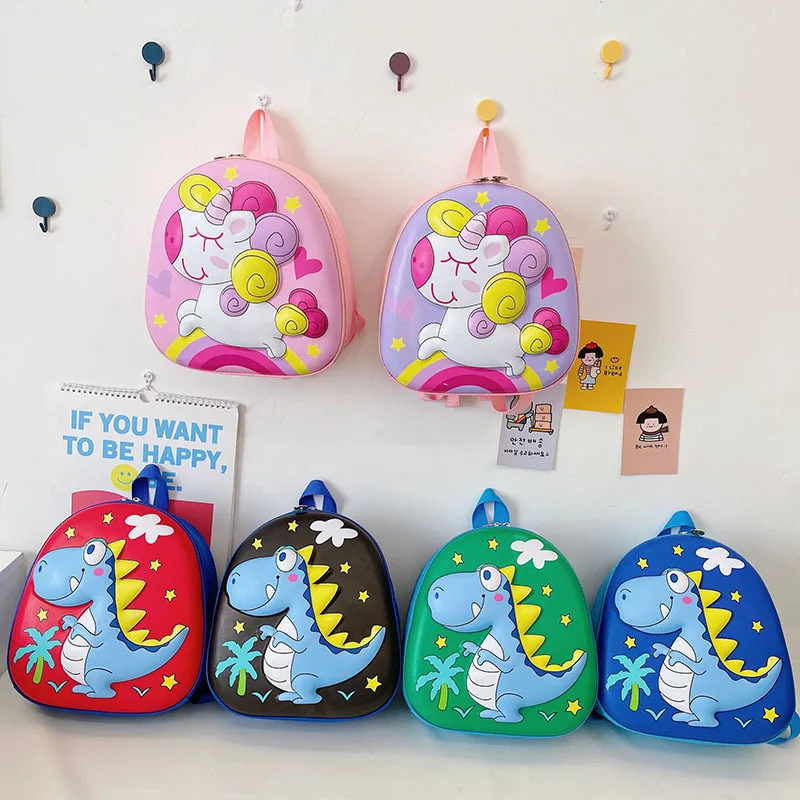 

New Hard Shell Children Cartoon Unicorn Dinosaur Kindergarten Baby Backpacks for 1-3 Years Old Boys and Girls Eggshell Backpack