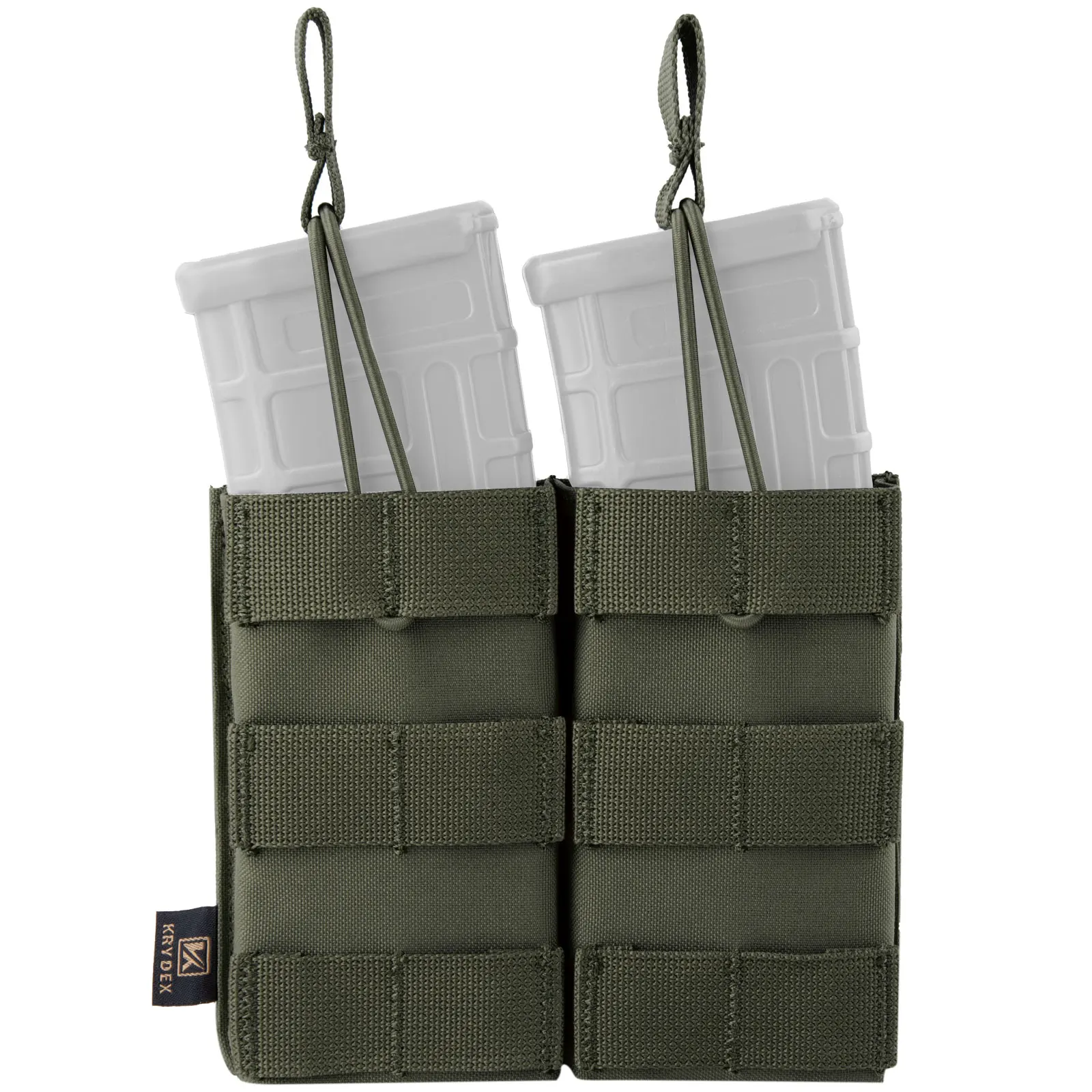 KRYDEX Tactical Double Magazine Pouch Modular MOLLE Open-Top 556 Mag Carrier Holder Pouch for M4 M16 AR-15 Hunting Accessory