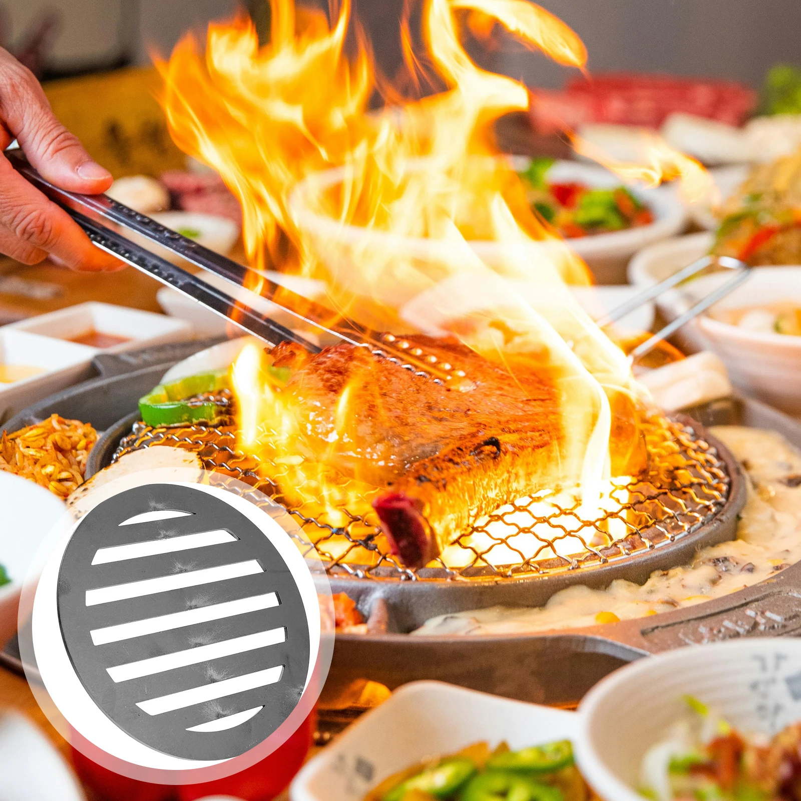 

155Mm Iron Bbq Replacement Charcoal Grill Heat Plate Enhanced Ventilation Efficient Burn Camping Picnics Iron Bottom