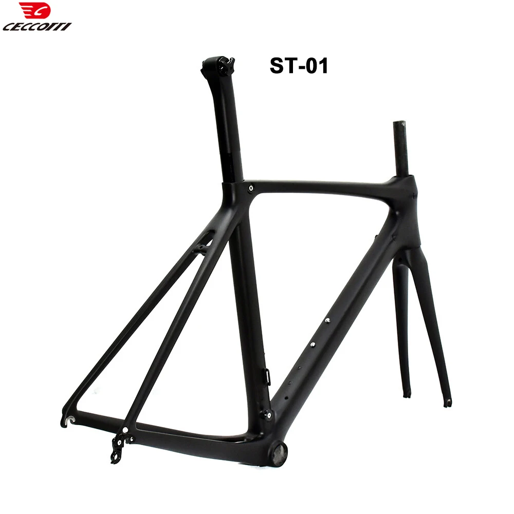 CECCOTTI ST01 سعر المصنع إطار دراجة طريق كربوني كامل إطارات دراجة فرامل على شكل حرف V في إطار دراجة ترويجي