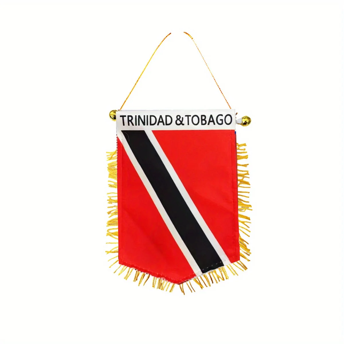 1pc Trinidad And Tobago Double Side Hanging Window Flag Banner -15x10cm Fringed Hanging Flag With Suction Cup For Car Home Decor