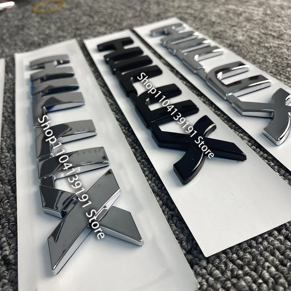 3D ABS Black Silver Car Letter Rear Trunk Sticker Badge Emblem for HILUX Labeling Logo Auto Exterior Accessories