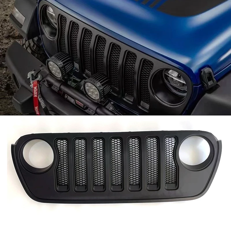 For Modified Car Front Bumper Grill Mask Radiator Front Grille For Jeep Wrangler JL 2018+