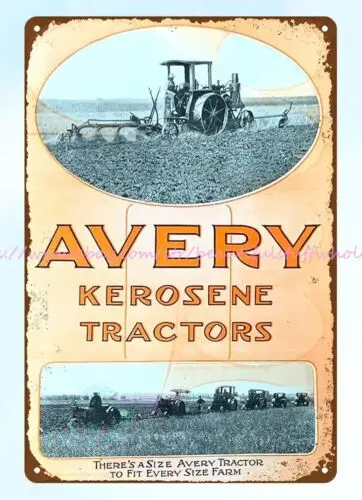 decor art 1920s AVERY KEROSENE Gas Tractor agriculture farming metal tin sign