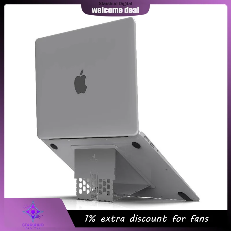 

MAJEXTAND Minimalist Laptop Stand Adhesive Stand Metal Foldable Elevated Heat Dissipation Laptop Stand Lightweight Laptop Riser