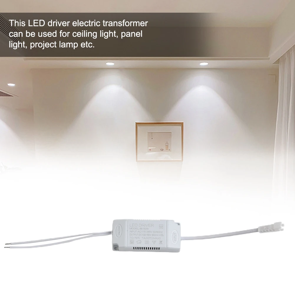 Electronic Transformer LED Driver 36-50W 60HZ 80* 35*23MM AC180-265V50 Constant Current SM Male Plug Ceiling Light