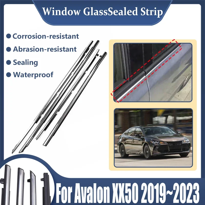 

For Toyota Avalon XX50 5th 2019~2023 2022 2021 2020 Car Window Glass Sealed Strips Door Weather Window Moulding Trim Accessories