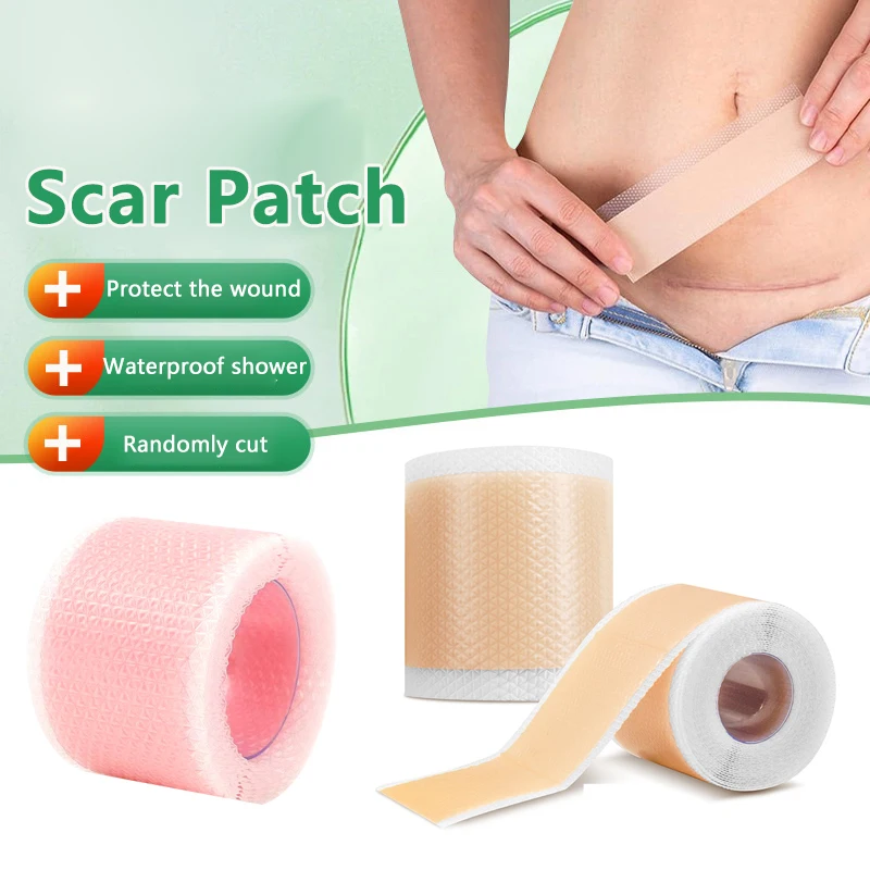

1Roll/5Pcs Silicone Gel Scar Sheets Self-Adhesive Scar Cover Tape Waterproof Breathable Reusable And Effective Skin Care Strips