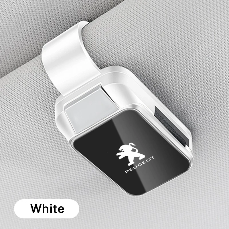 

Alloy Magnetic Car Visor Sunglasses Holder Clip Eyeglasses Hanger for Peugeot 206 207 208 306 307 308 508 106 107 108 2008 3008