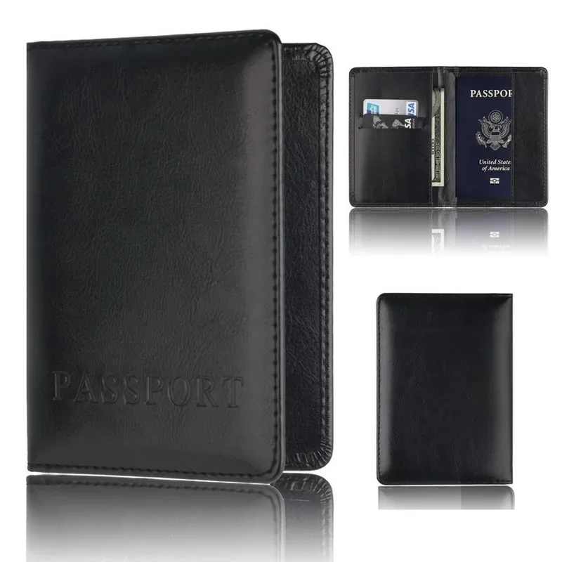 New Simple Passport Cover Men Passport Holder Slim Designer Travel Wallet Business Case Minimalist Women Credit Card Holder