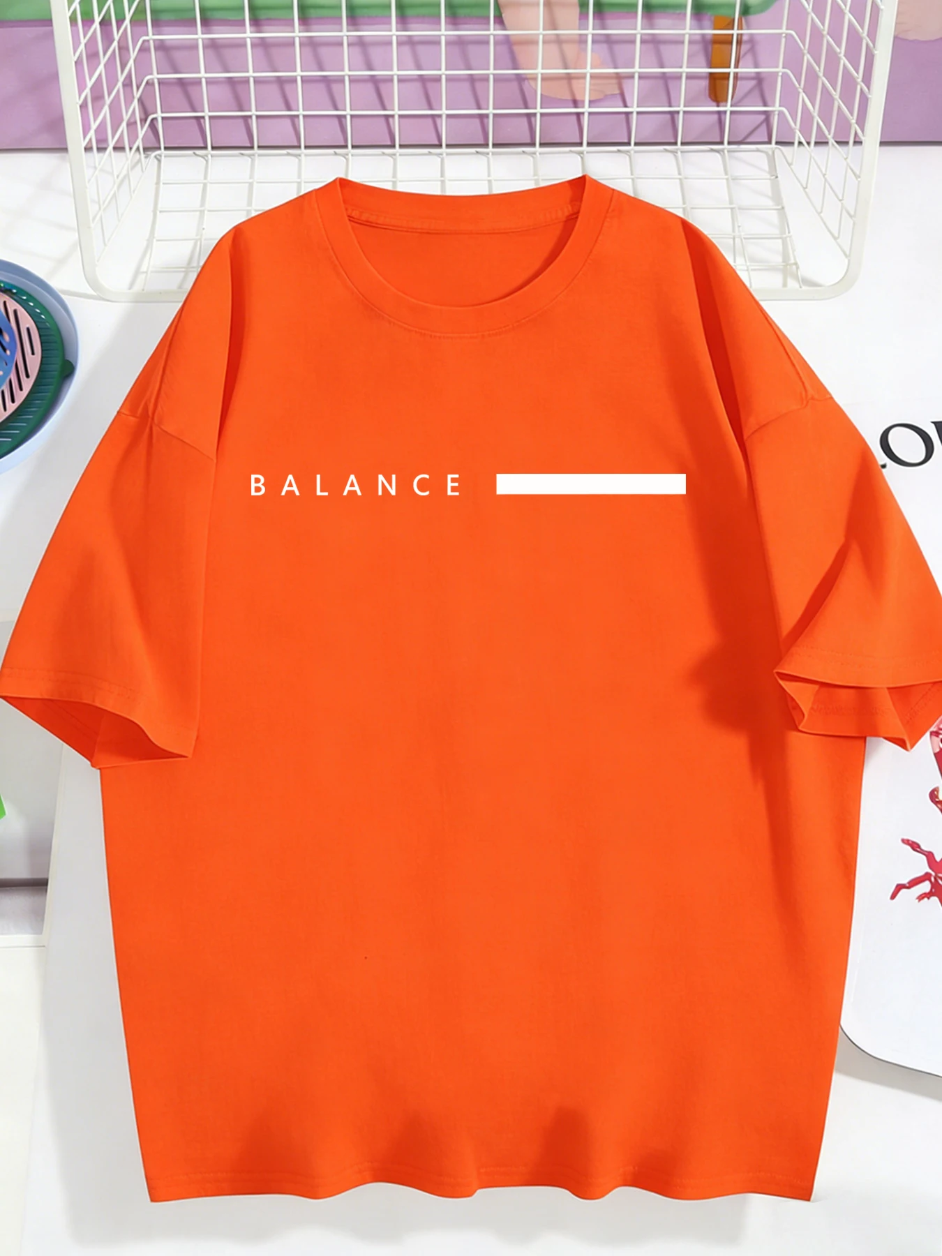 Balance Creativity Design Daily Commute Tops Men Fashion Basic T Shirts Hip Hop Cotton T-Shirt Casual Oversized Sportswear