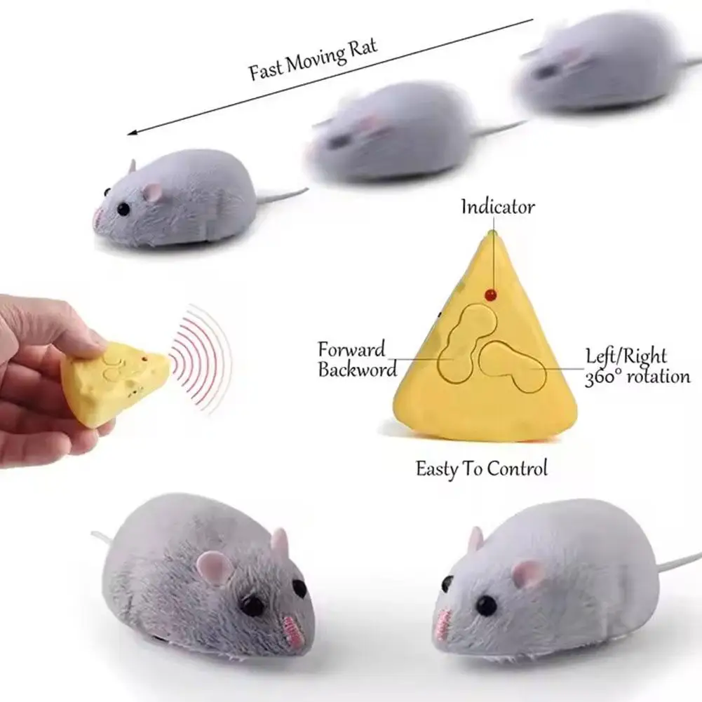 Souris électrique télécommandée pour enfants/animaux domestiques, jouet Rat, matériaux écologiques, réponse sensible, mouvement rapide, jouet cadeaux E6J1