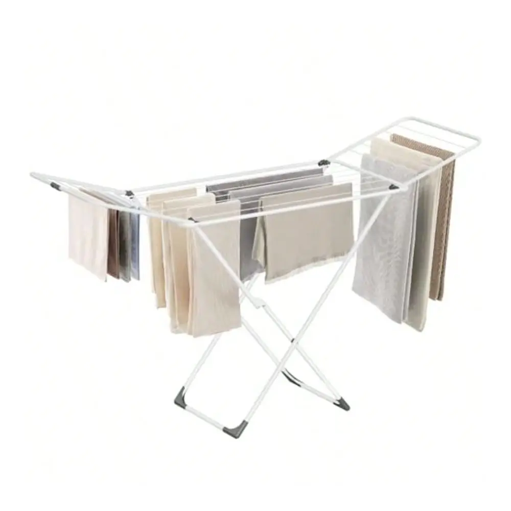 Drying Rack Metal Laundry Drying Rack Foldable SpaceSaving FreeStanding Airer With 2 Gullwings Indoor Outdoor Use Bed Linen Clo