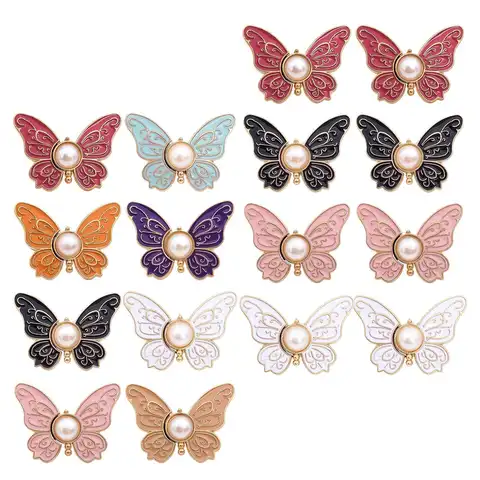 8pcs Butterfly Jeans Button Adjustable Clips For Pant Skirts Waist Tightener Buckle Button Pants Pin Retractable Button Adjuster