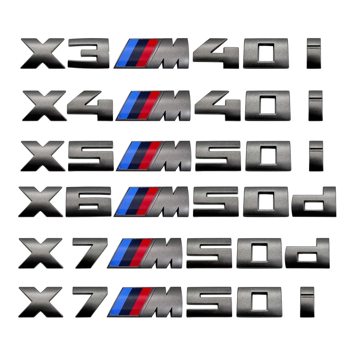 

7.3cm M Sticker Modified Digital Displacement Standard ABS Rear Logo For BMW X3M40D 40I X4M40D X5M50D 50I X6M50D 50I X7M50D 50I