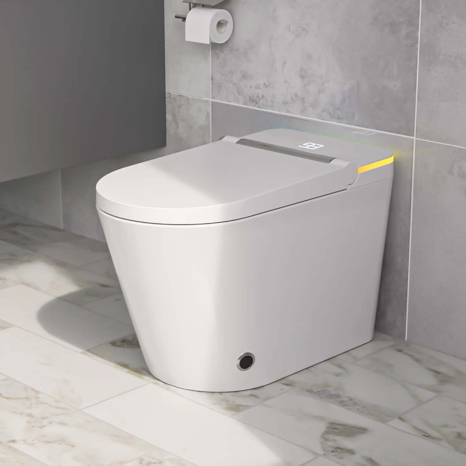 US Stock  Floor-Mounted Elongated Includes Seat Heating Installation Type Floor Mounted Smart Toilet