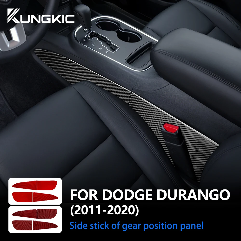 

For Dodge Durango 2011-2020 Real Carbon Fiber Sticker Car Side Stick of Gear Shift Panel Stickers Interior Accessories