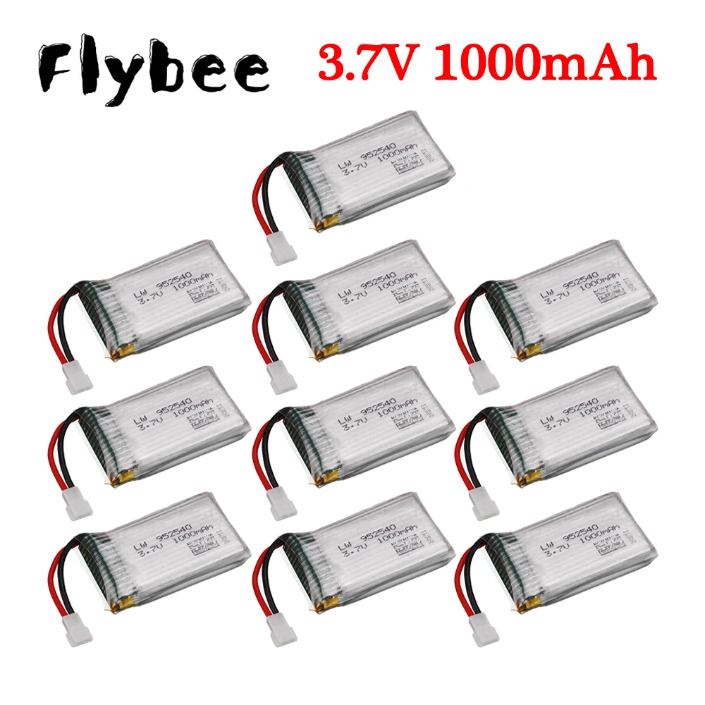 5/10pcs 1000mAh 3.7V Drone Battery ForKY601S SYMA X5 X5S X5C X5SC X5SH X5SW M18 H5P HQ898 K60 HQ-905 CX30 RC Quadcopter Parts