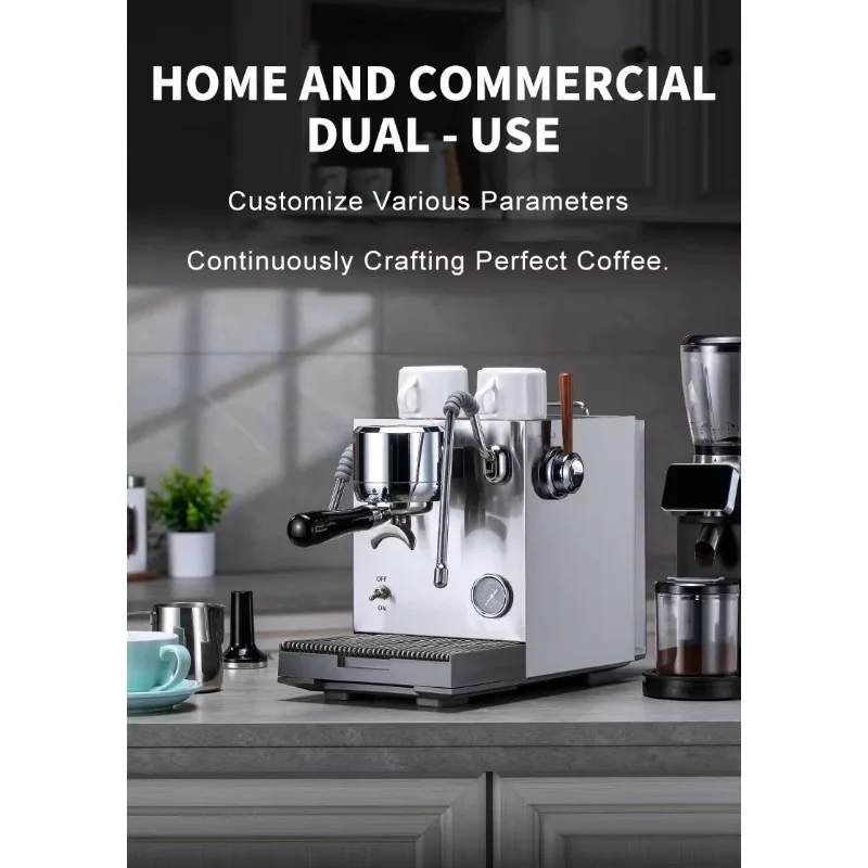 

CAFOVO E120 9Bar Commercial Dual Boiler Espresso Machine ULKA Pump OPV System with OLED Display for Cafe Coffee Maker 220V