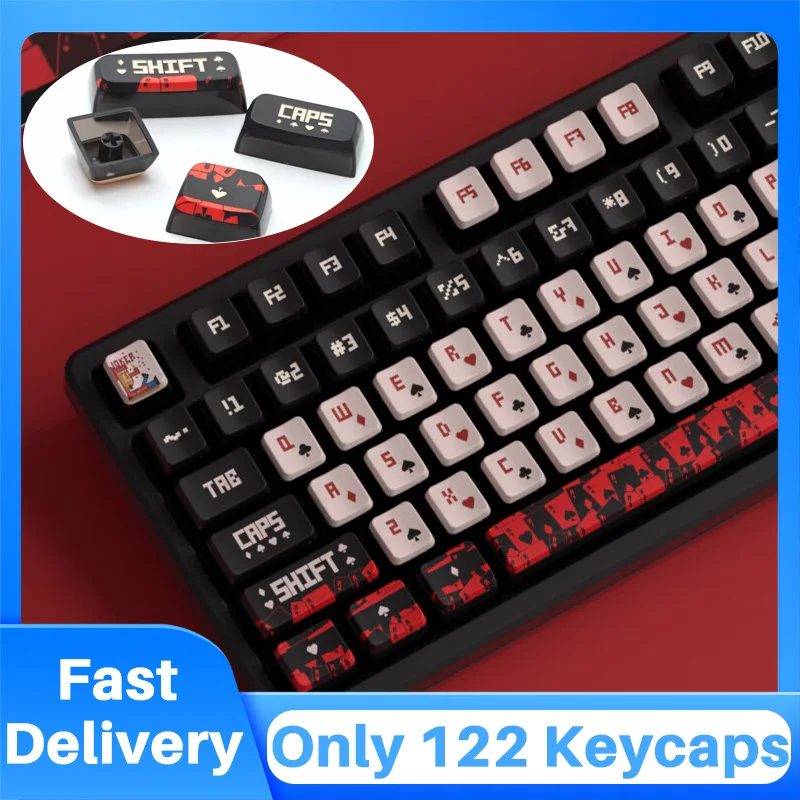 

Poker Pudding Keycaps OEM Profile PBT 122 Keys Keycaps For 61/65/68/75/82/87/98/104/108 MX Switch Mechanical Keyboard Key Caps