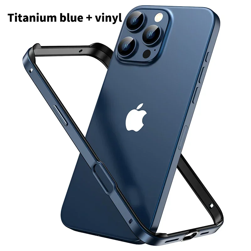 Desert Titanium Bumper Case For iPhone 16 Pro Max 15 Plus 16Pro 16Plus Aluminum Metal Black Gold Pink Cover Phone Accessories