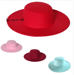 9cm brim fedoras wide brim flat top hat Panamanian women's men's jazz hat Church Hat British women's fedoras men's hat