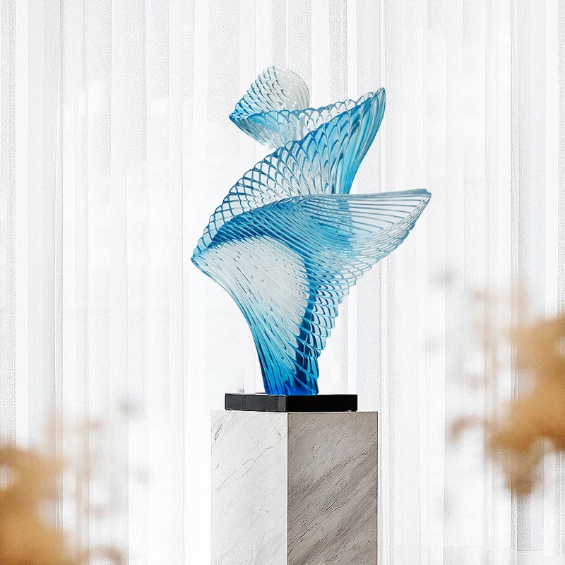 

Sales Department Hotel Lobby Large Floor Sculpture Entrance Living Room Tabletop Ornament Home Decoration Transparent Resin