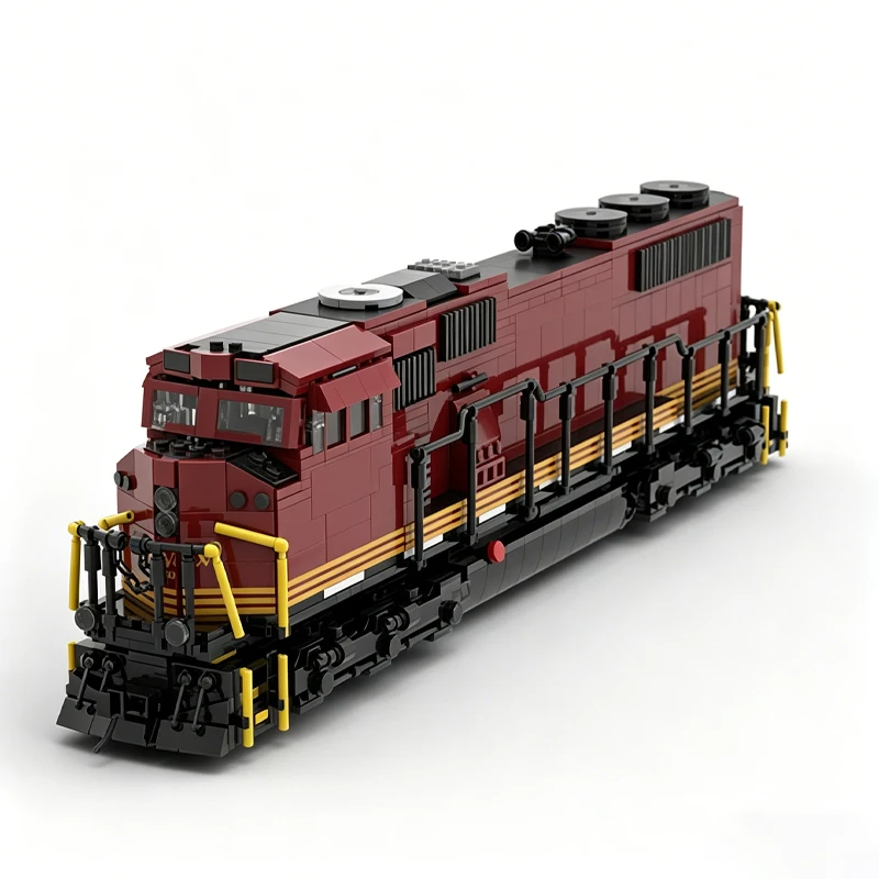 2054Pcs Red River Valley & Western (Rrvw) Sd70Mac Locomotive Model Building Blocks Educational Diy Toy Gifts Train Enthusiasts