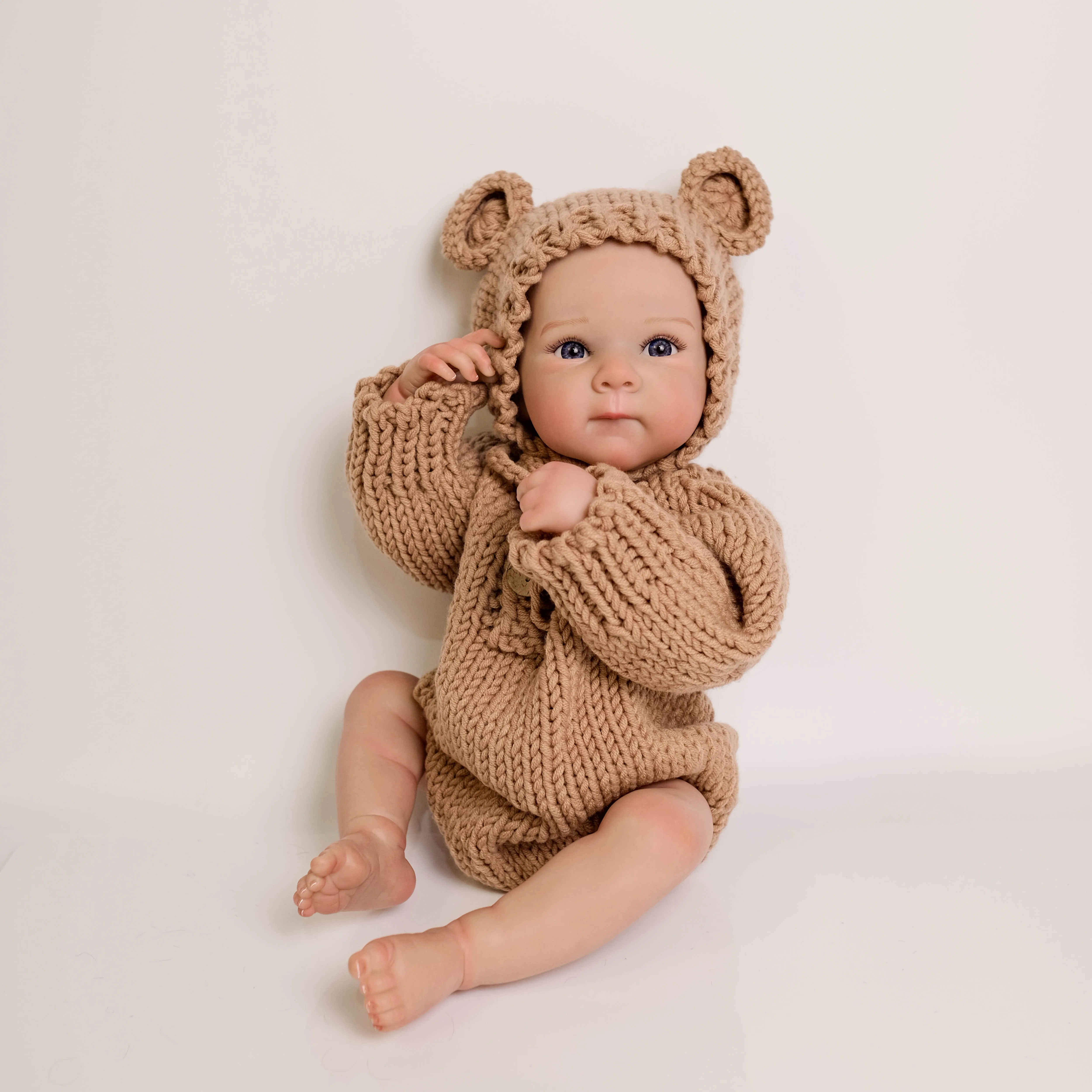 NPK 18 inch levensechte full body bettie reborn baby pasgeboren knuffel met 3D huid hand getrokken haar meerdere lagen schilderen