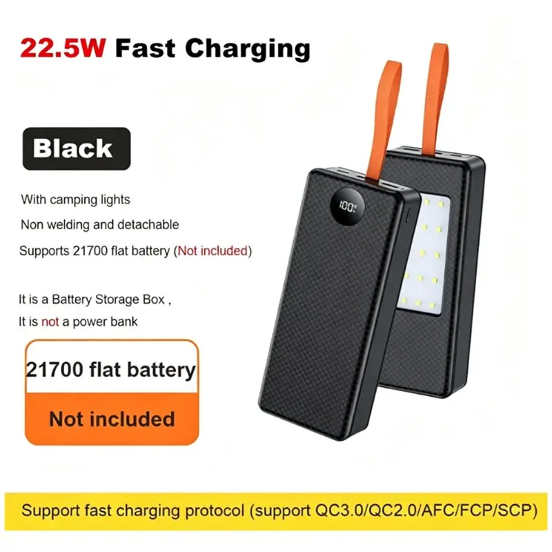 22.5W Fast Charging DIY 21700 Battery Case