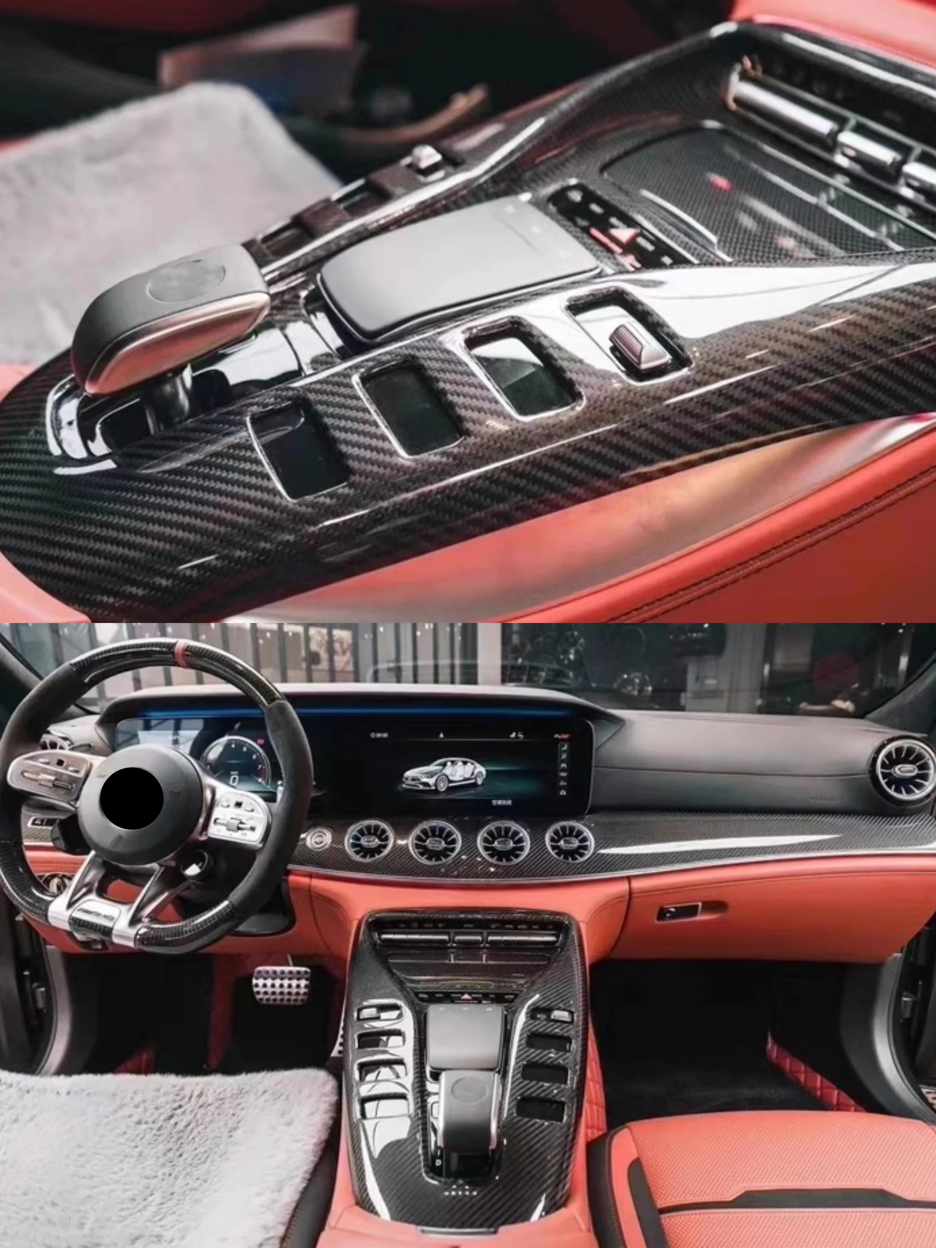 Kohlefaser-Auto innenausstattung für Mercedes-Benz Amg GT50 GT53 GT63 modifizierte Klimaanlage Innen Innenraum