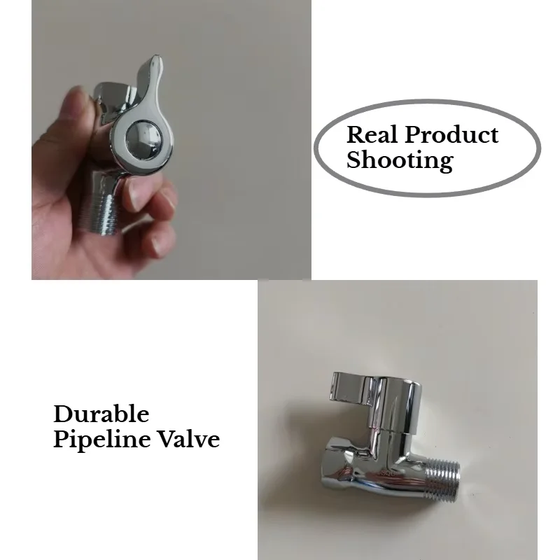 1 Pcs Brass Angle Valve 4-Point Internal/External Straight Valve DN15 Surface Mount Double Internal/External Water Pipe Switch