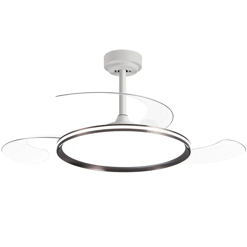 Restaurant invisible fan light modern simple household bedroom ceiling fan light frequency conversion remote