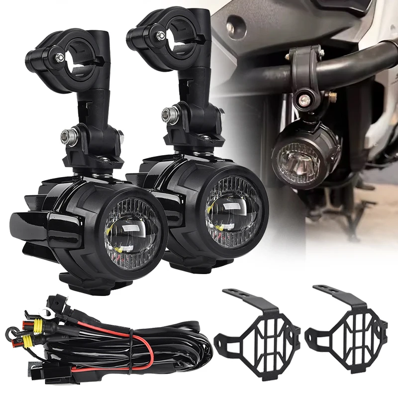 Universal Motorcycle Auxiliary LED Spot Lights Waterproof Fog Lights For R1200GS R1250GS F800GS K1600 40W 6000K Fog Lamps