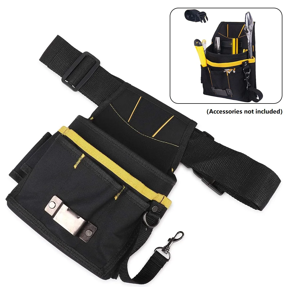 Waist Storage Tool Bag With Pockets 24*17*4cm 600D Oxford Fabric Belt Tool Black Electrician Holder Kits Pouch