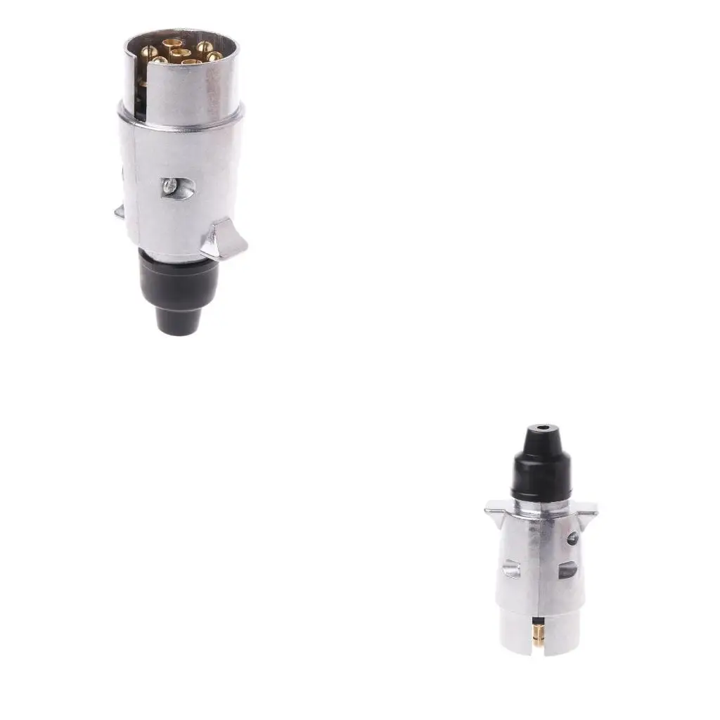 XA6H Truck Towing Connector Adapter 7 Pin Aluminium Alloy EU Plug for Car Trailer Truck Towing Electrics12V Connector Adapter