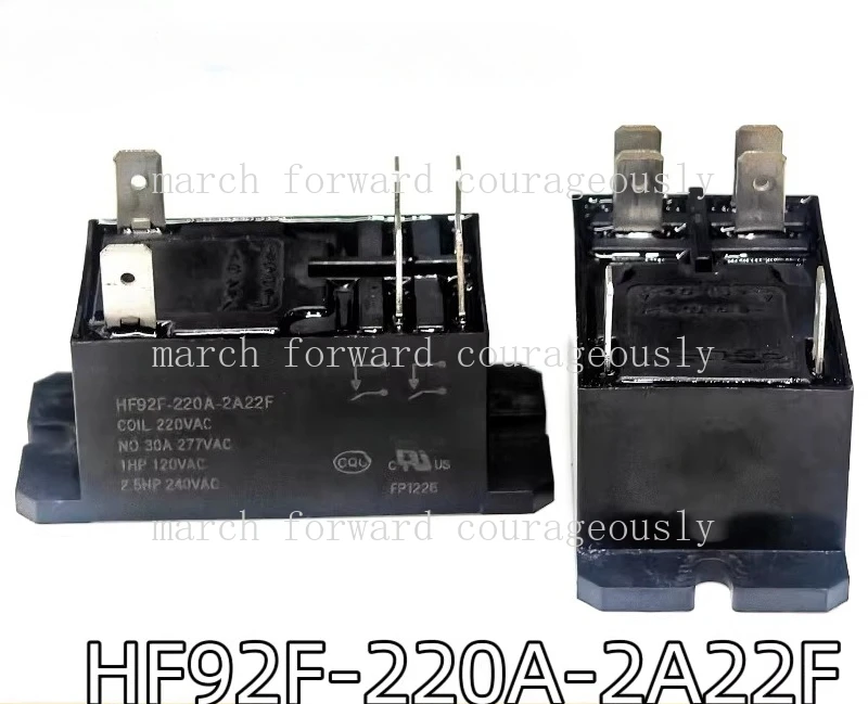 New original HF92F-220A-2A22F for Hongfa relay, 220VAC, two sets of normally open, 6-pin, 30A, 277VAC